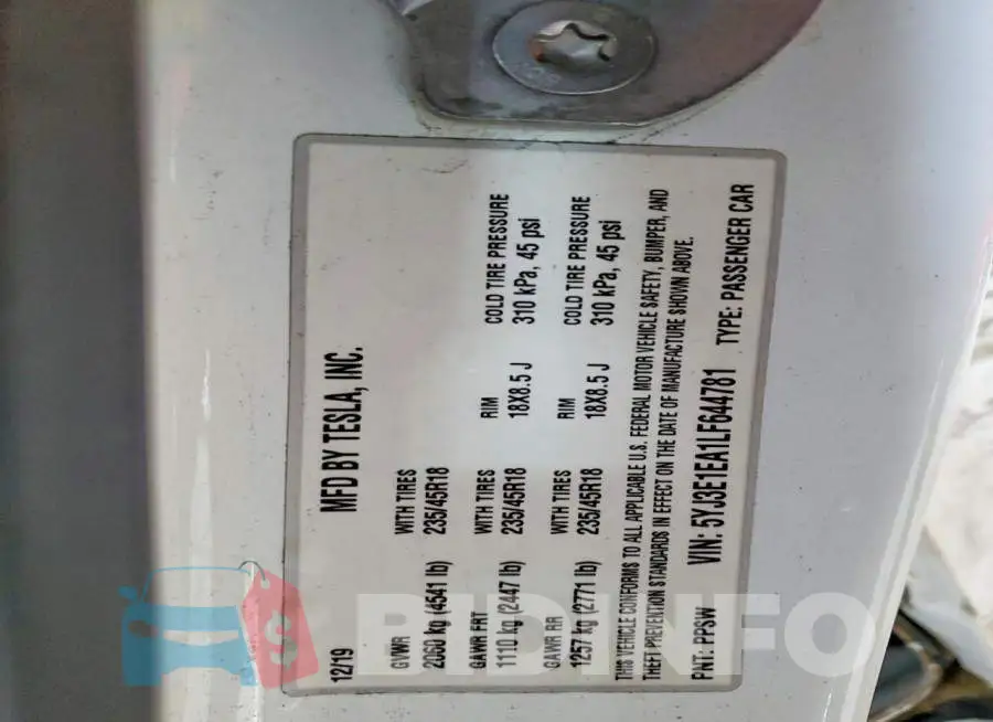5YJ3E1EA1LF644781 Photo# 12