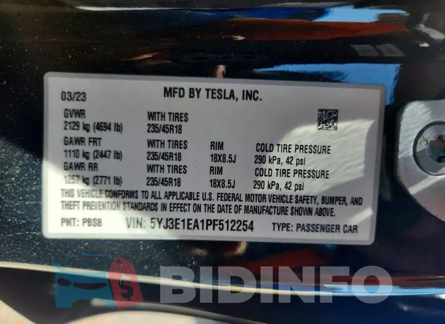 5YJ3E1EA1PF512254 Photo# 13