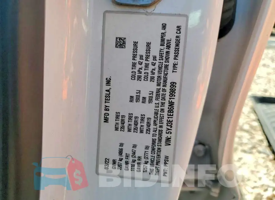 5YJ3E1EB6NF199899 Photo# 13
