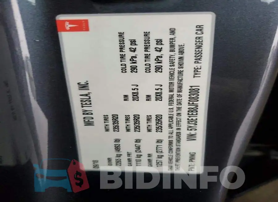 5YJ3E1EB8JF083081 Photo# 13