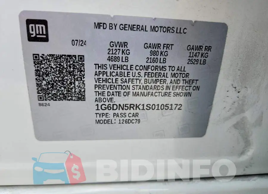 1G6DN5RK1S0105172 Photo# 12