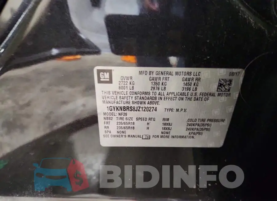 1GYKNBRS8JZ120274 Photo# 12