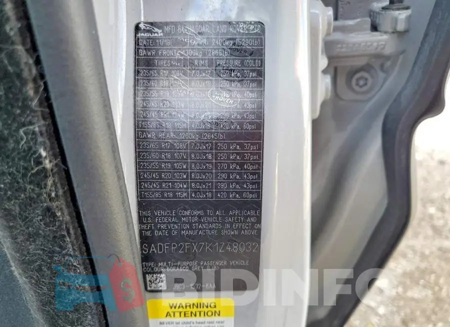 SADFP2FX7K1Z48032 Photo# 12