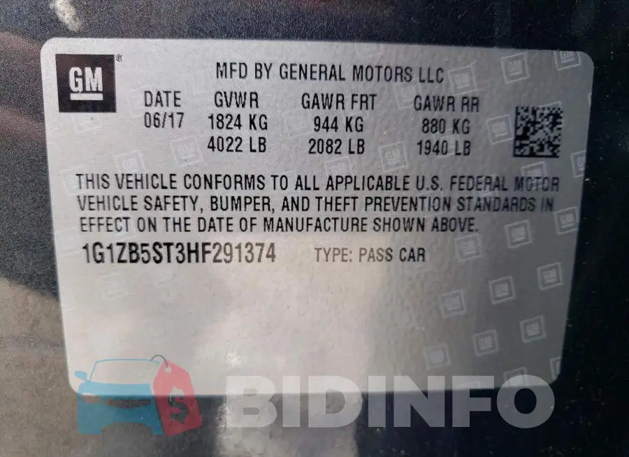 1G1ZB5ST3HF291374 Photo# 12