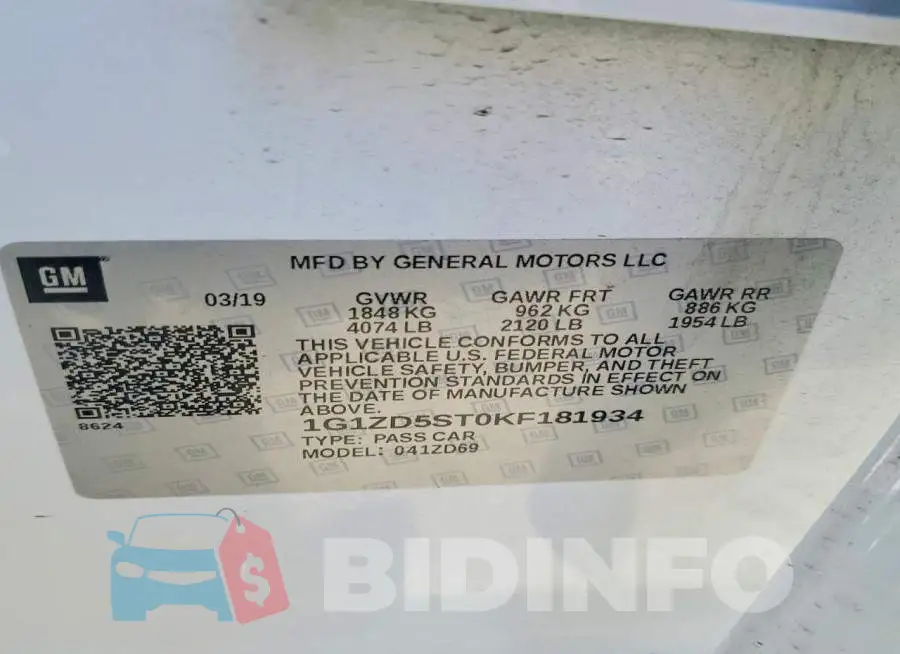 1G1ZD5ST0KF181934 Photo# 12