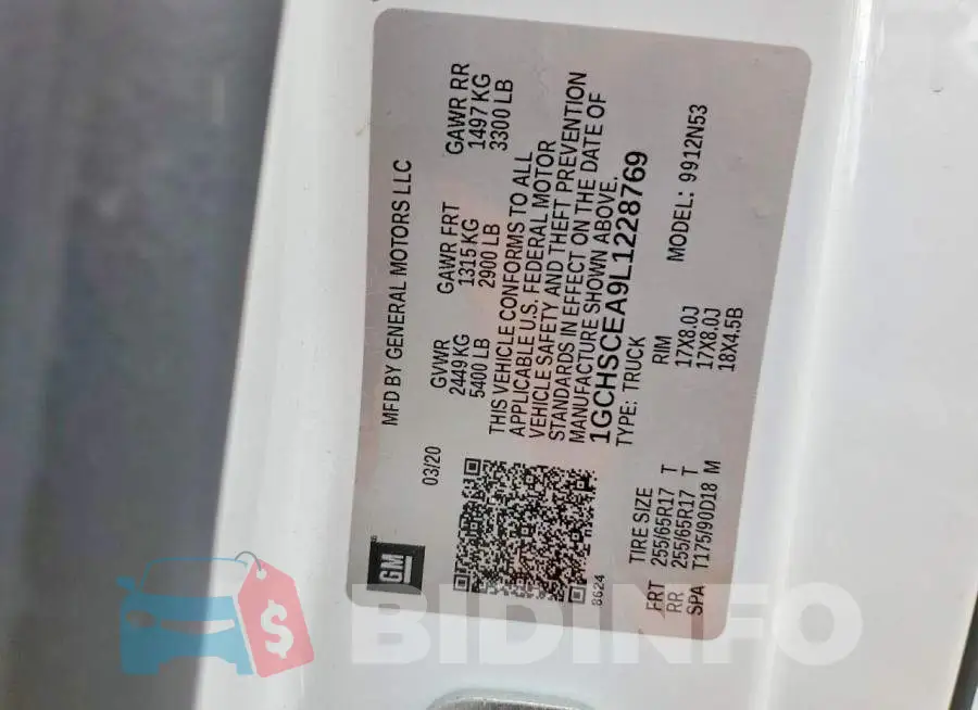 1GCHSCEA9L1228769 Photo# 13