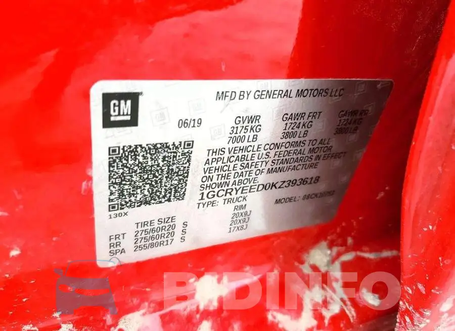 1GCRYEED0KZ393618 Photo# 12