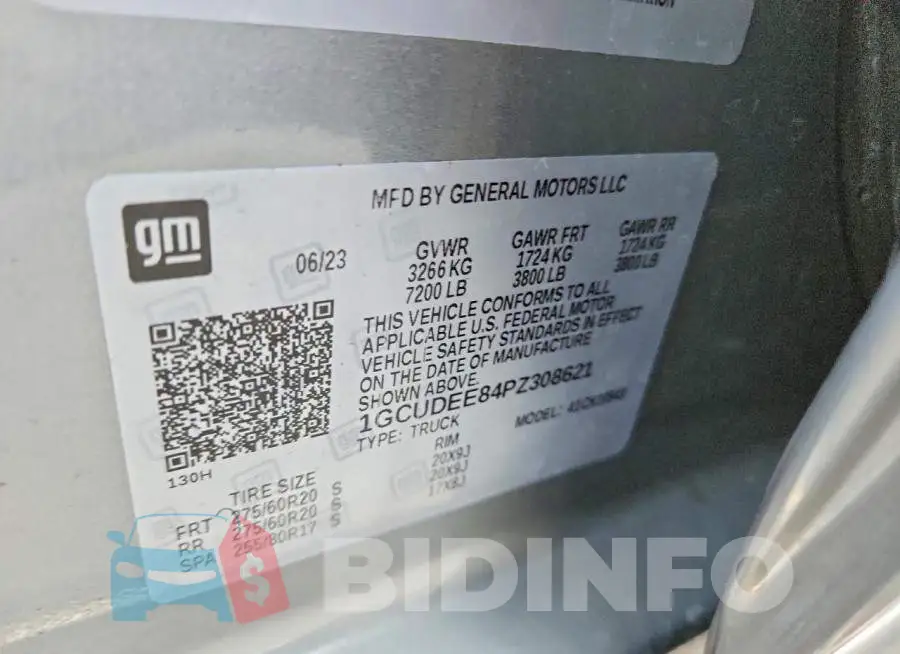 1GCUDEE84PZ308621 Photo# 13