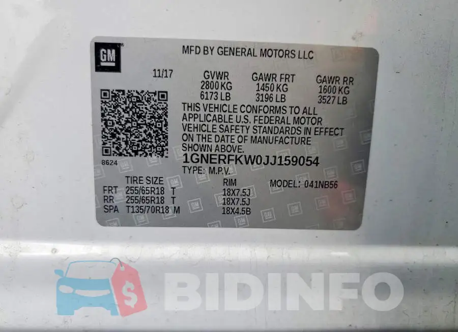 1GNERFKW0JJ159054 Photo# 13