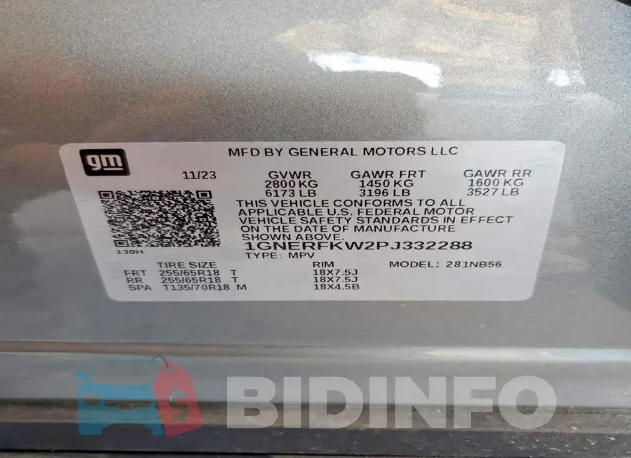 1GNERFKW2PJ332288 Photo# 12