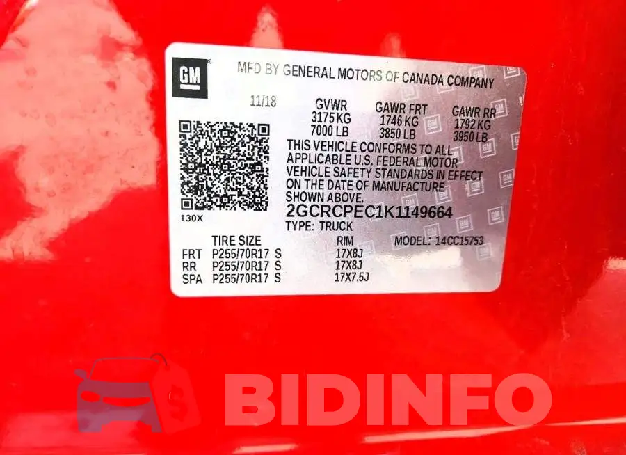 2GCRCPEC1K1149664 Photo# 12