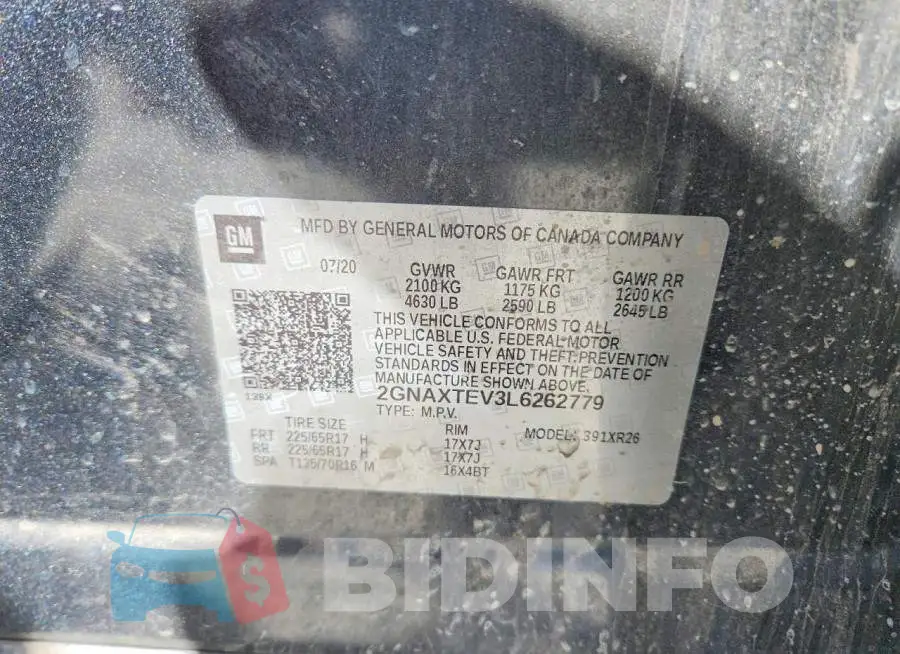 2GNAXTEV3L6262779 Photo# 13