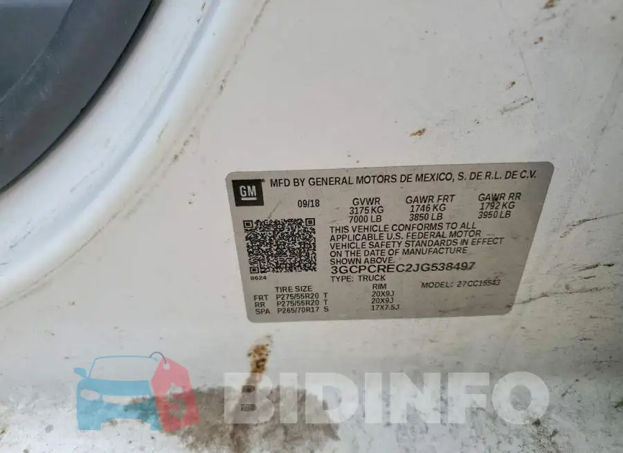 3GCPCREC2JG538497 Photo# 12