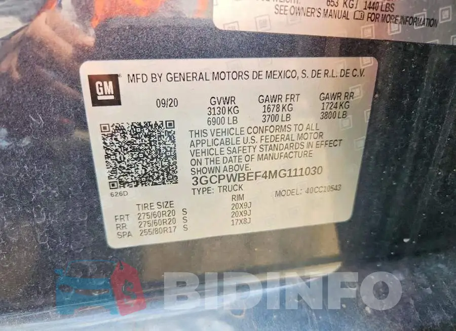 3GCPWBEF4MG111030 Photo# 12