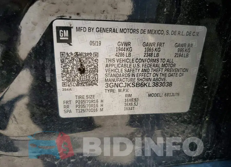 3GNCJKSB6KL383038 Photo# 13