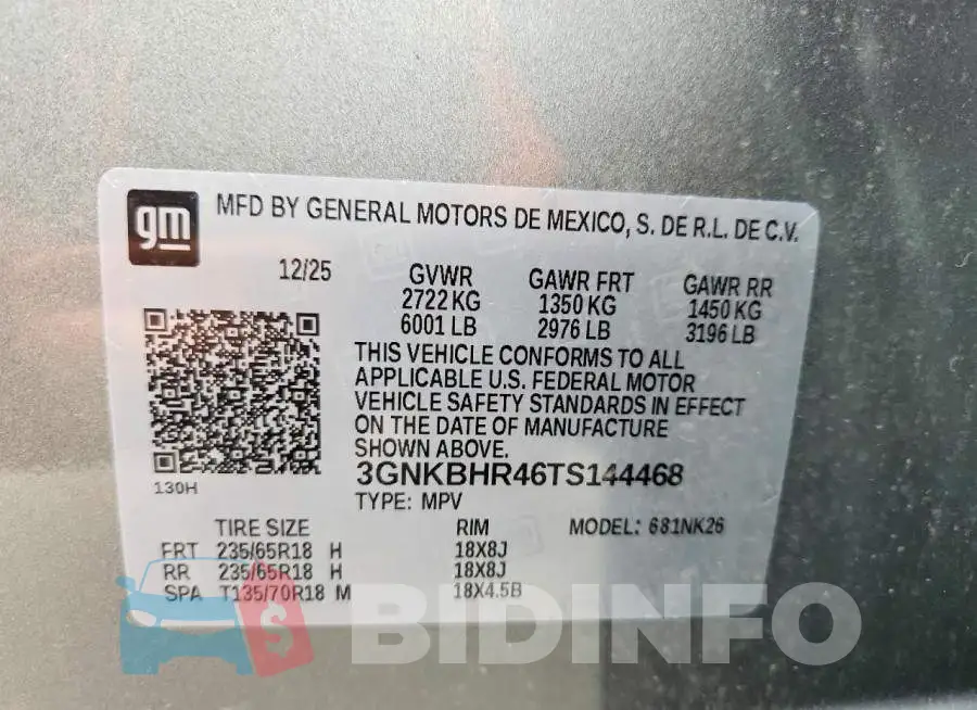 3GNKBHR46TS144468 Photo# 13