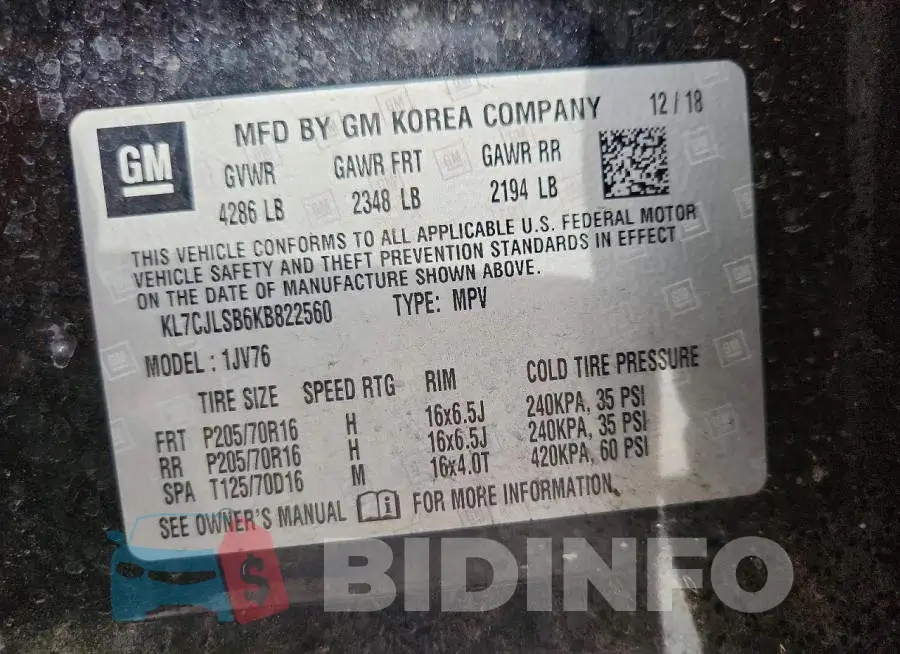 KL7CJLSB6KB822560 Photo# 12