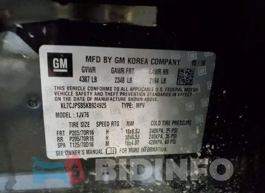 KL7CJPSB5KB924925 Photo# 13