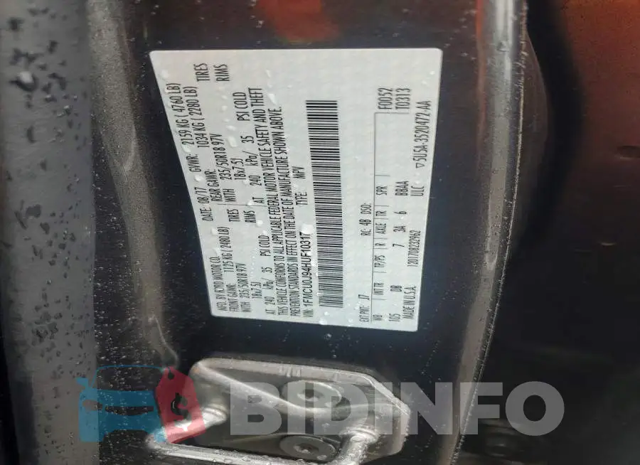 1FMCU0J94HUF10317 Photo# 13
