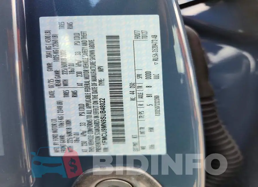 1FMCU9MN9SUB48022 Photo# 13