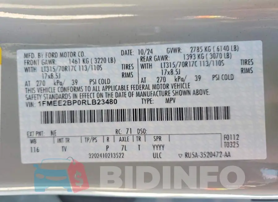 1FMEE2BP0RLB23480 Photo# 14