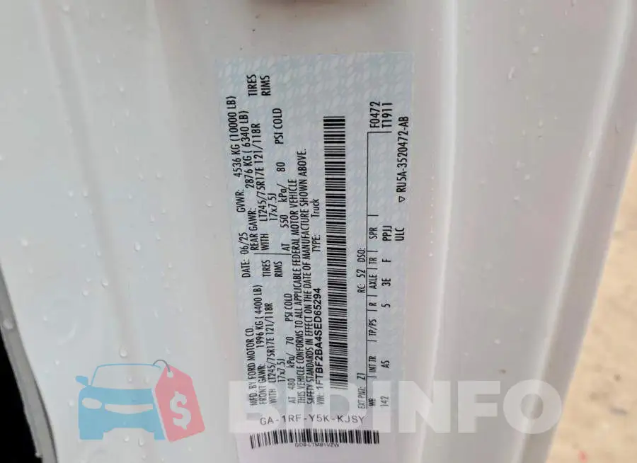 1FTBF2BA4SED65294 Photo# 13