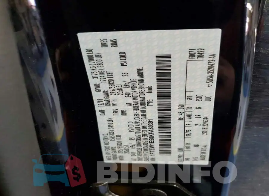 1FTEW1E50KFA60391 Photo# 12