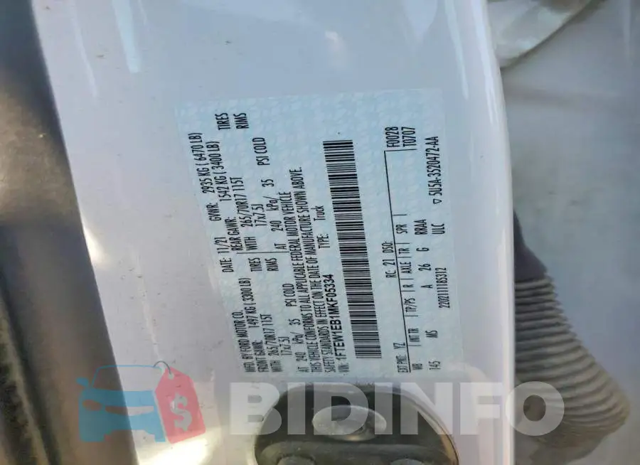 1FTEW1EB1MKF05334 Photo# 12