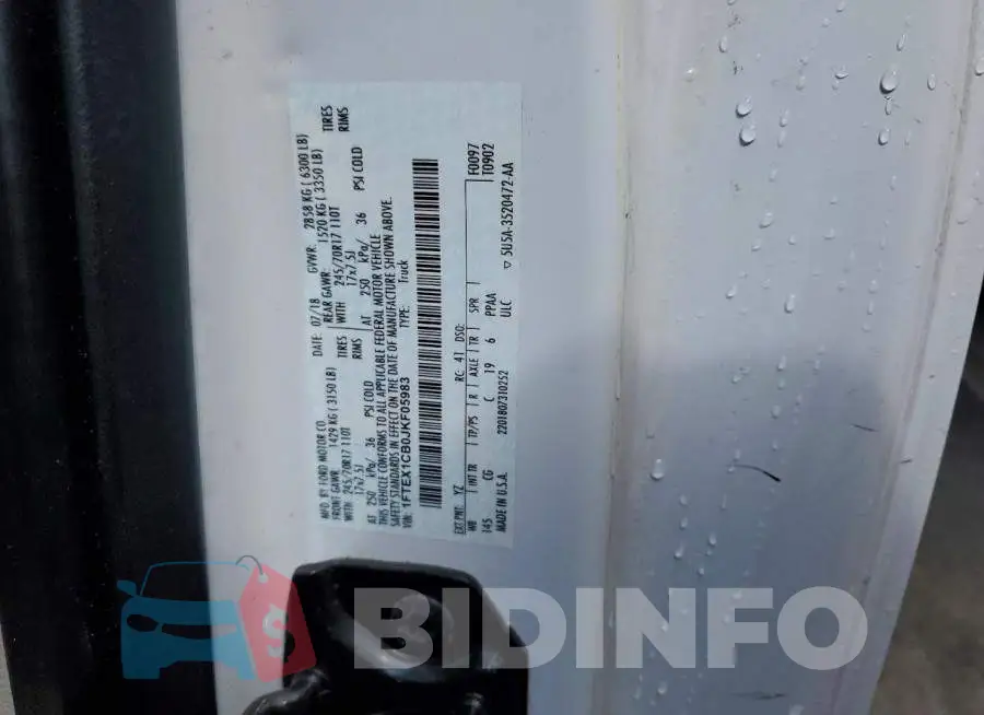 1FTEX1CB0JKF05983 Photo# 12