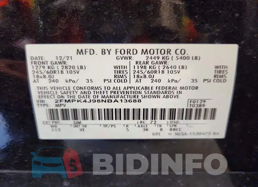 2FMPK4J98NBA13688 Photo# 12