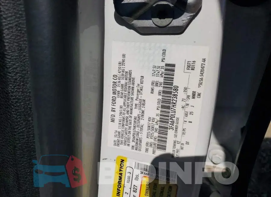 3FA6P0LU7HR238580 Photo# 12