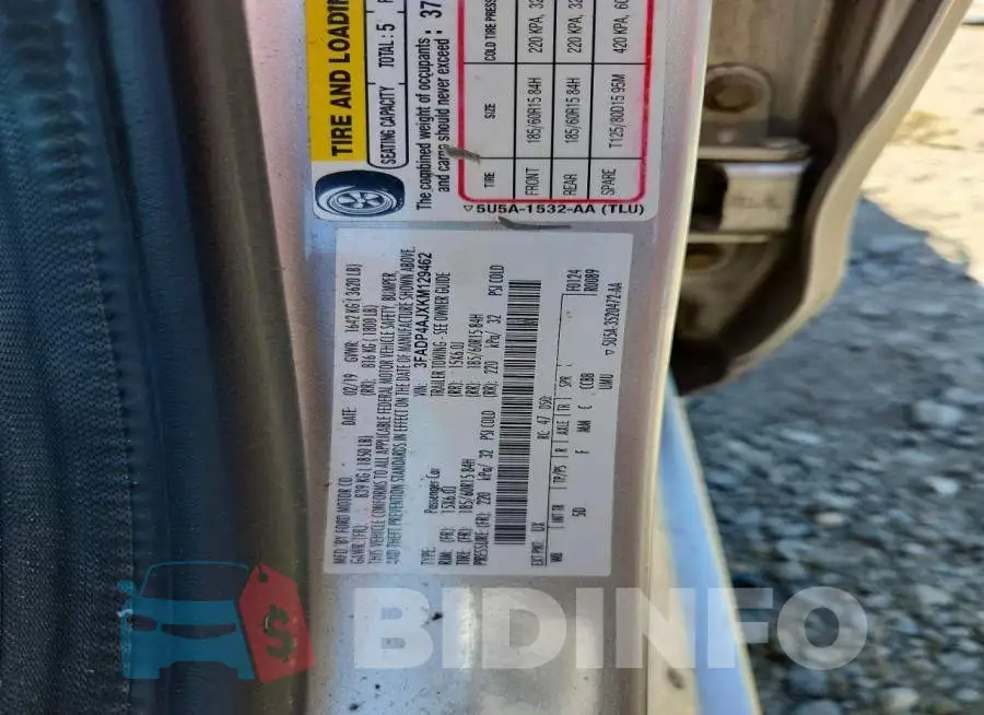 3FADP4AJXKM129462 Photo# 12