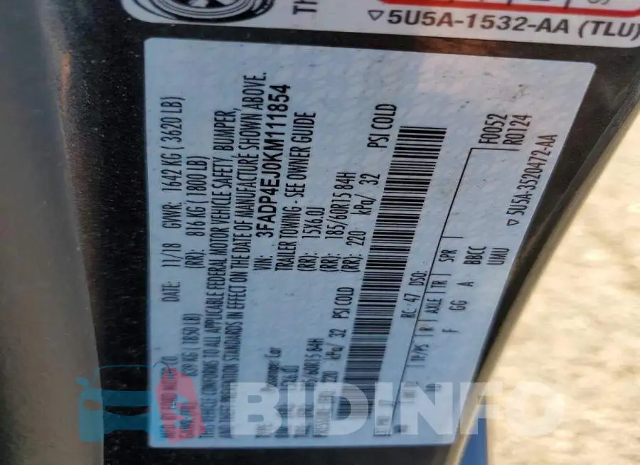 3FADP4EJ0KM111854 Photo# 12