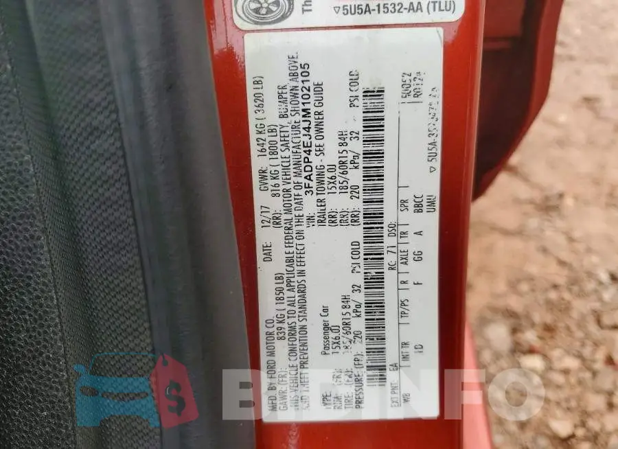 3FADP4EJ4JM102105 Photo# 12