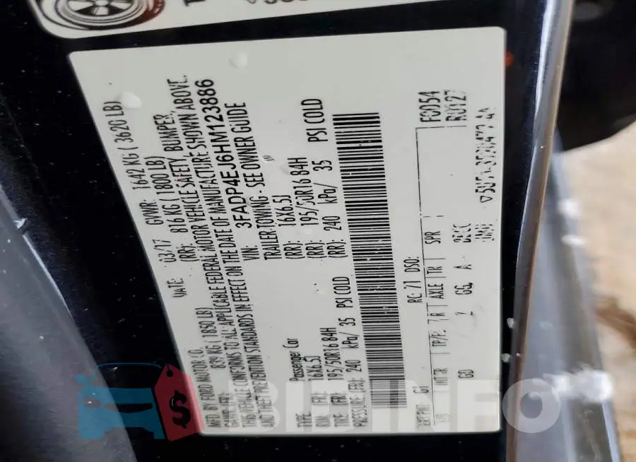 3FADP4EJ6HM123886 Photo# 12