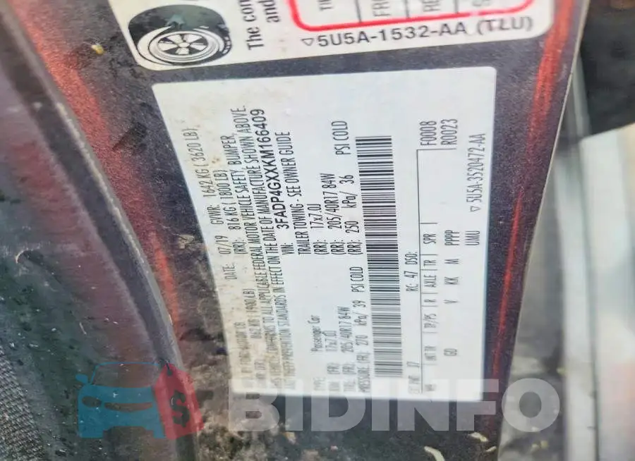 3FADP4GXXKM166409 Photo# 12