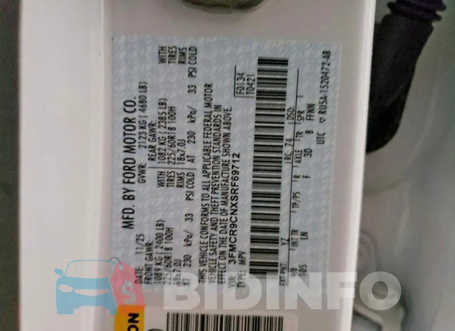 3FMCR9CNXSRF69712 Photo# 13