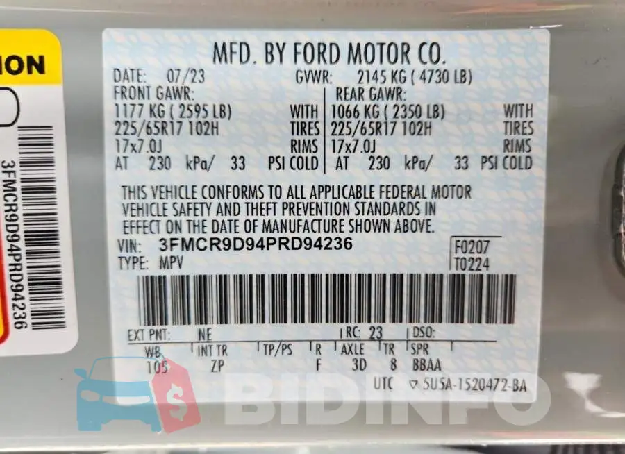 3FMCR9D94PRD94236 Photo# 13