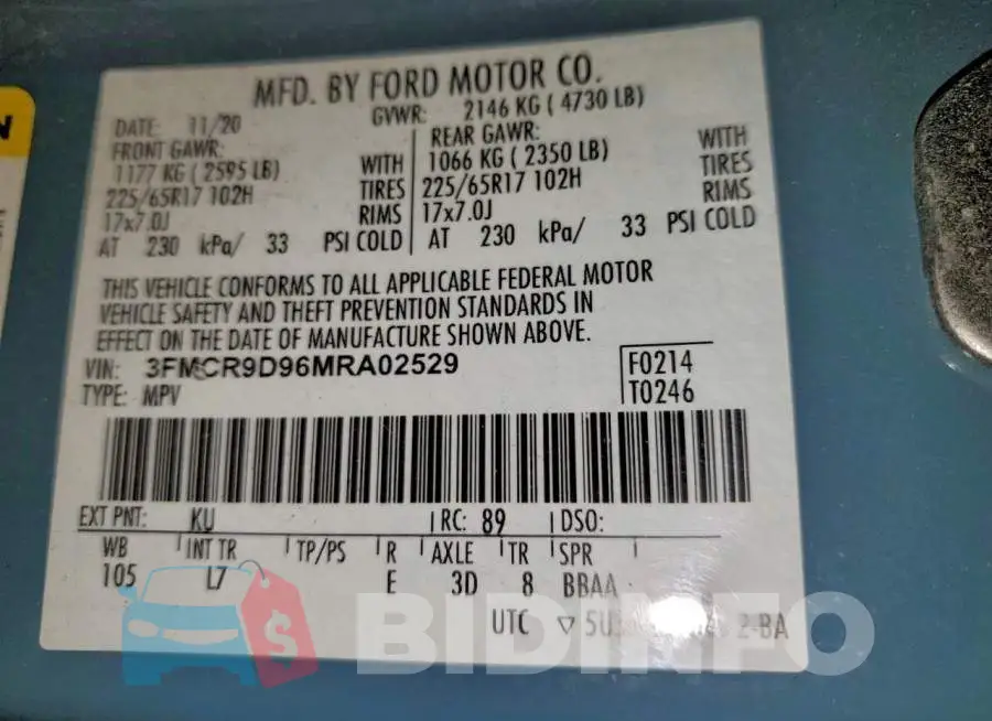 3FMCR9D96MRA02529 Photo# 13