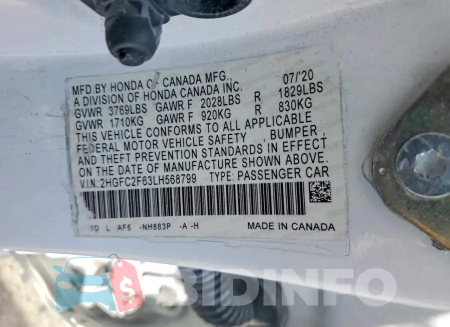 2HGFC2F63LH568799 Photo# 13