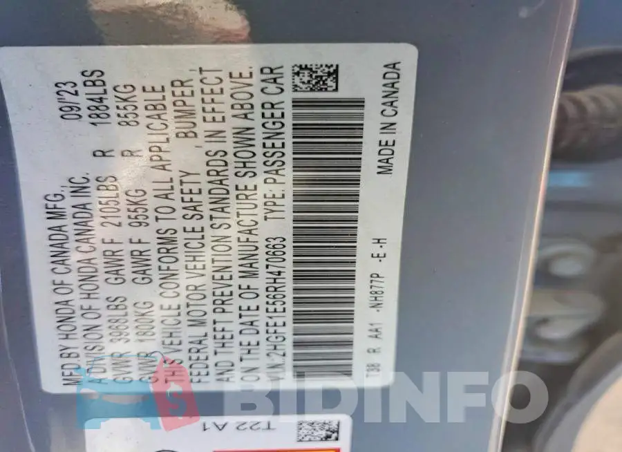 2HGFE1E56RH470663 Photo# 12