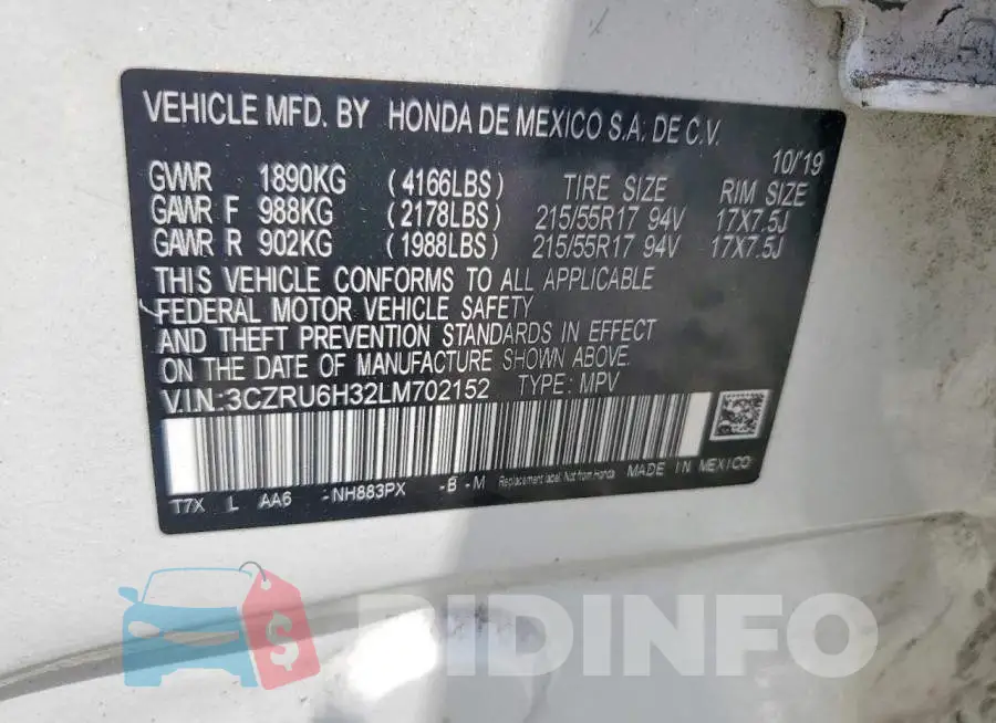 3CZRU6H32LM702152 Photo# 13