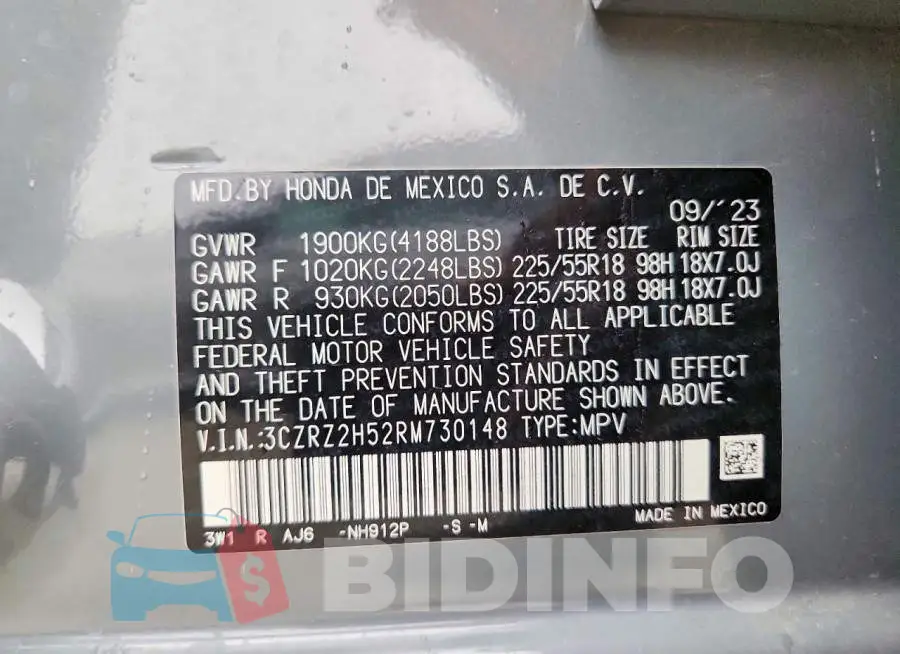 3CZRZ2H52RM730148 Photo# 13