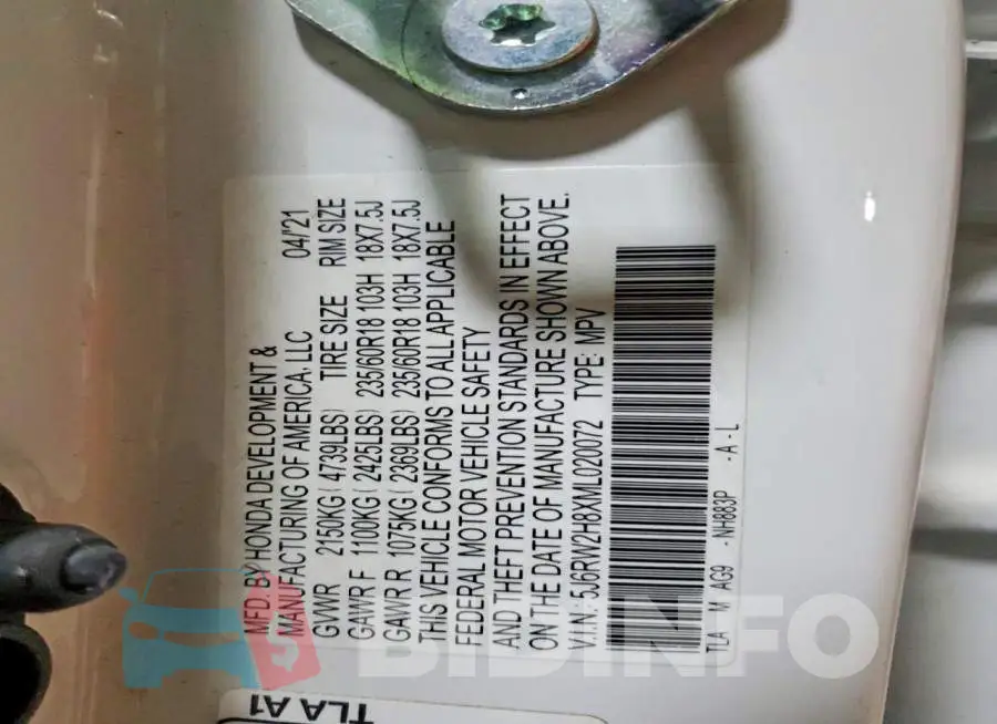 5J6RW2H8XML020072 Photo# 13
