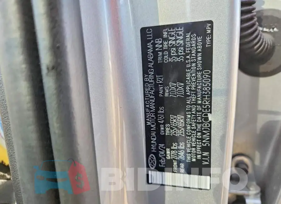 5NMJBCDE5RH385090 Photo# 14