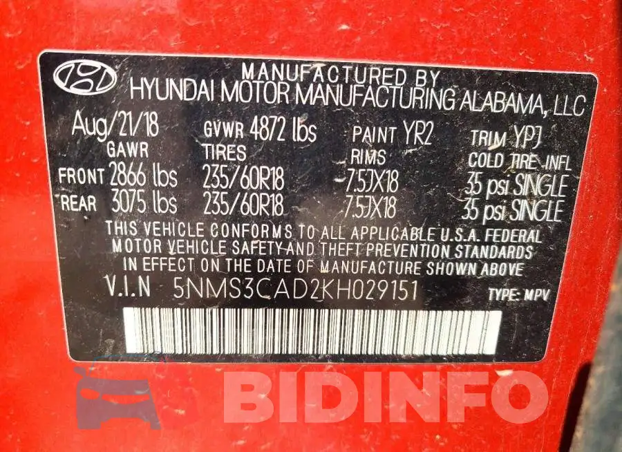 5NMS3CAD2KH029151 Photo# 13
