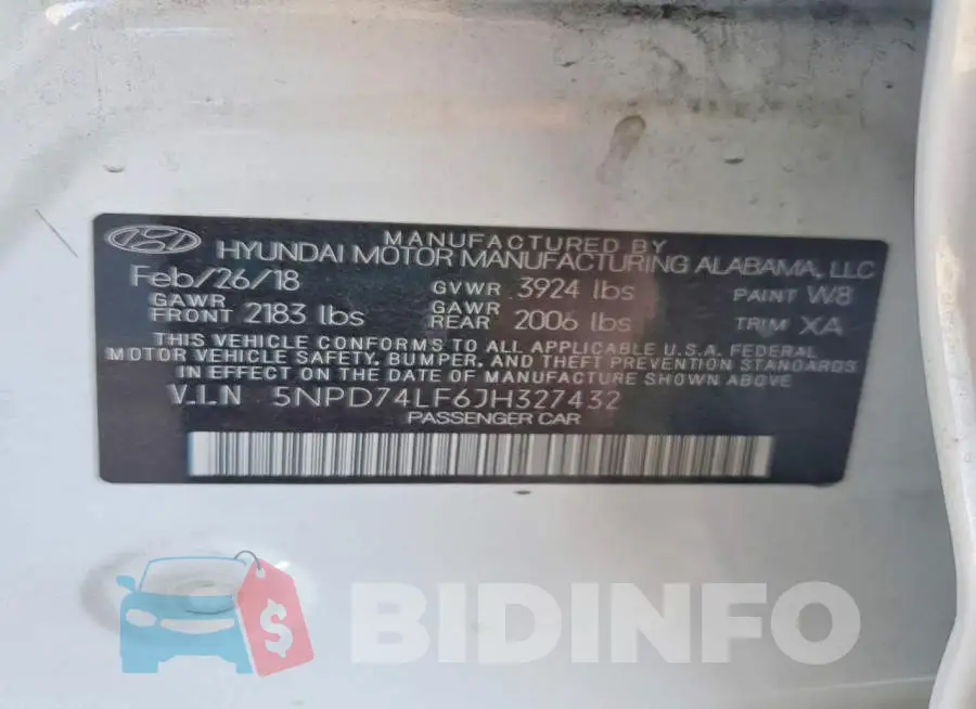 5NPD74LF6JH327432 Photo# 13