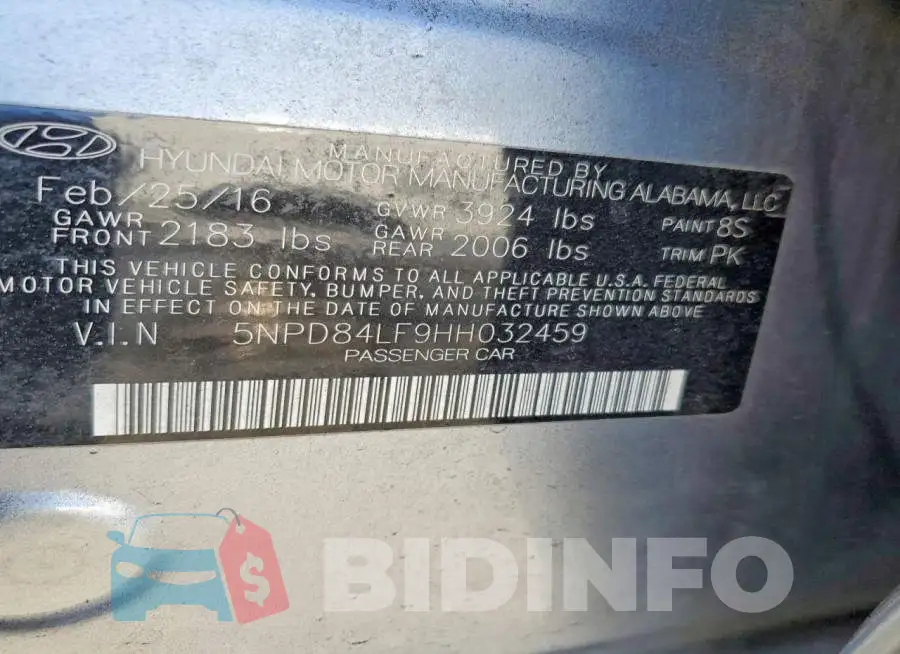 5NPD84LF9HH032459 Photo# 13