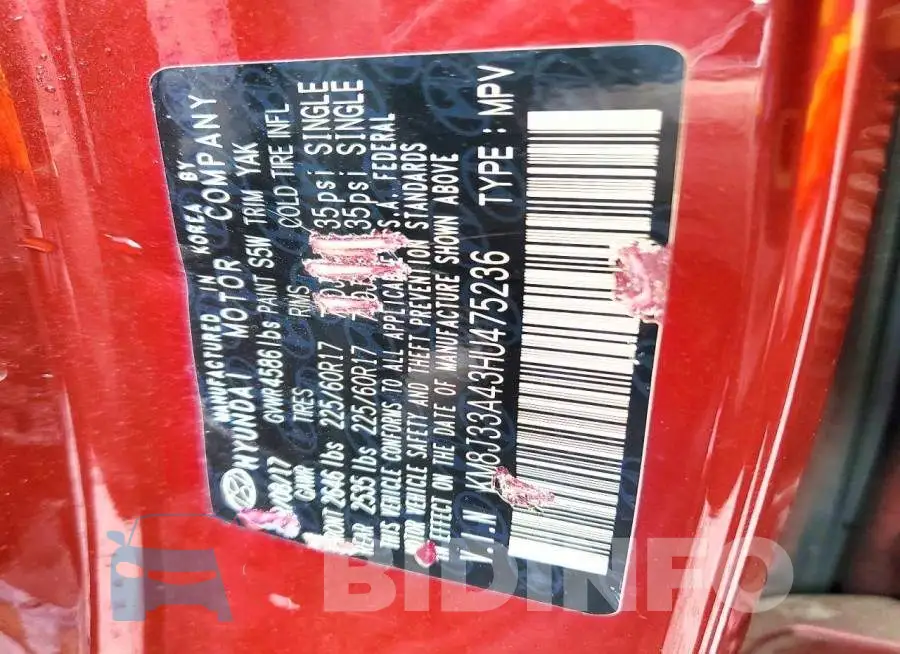KM8J33A43HU475236 Photo# 13
