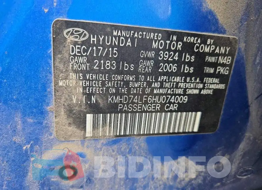 KMHD74LF6HU074009 Photo# 12
